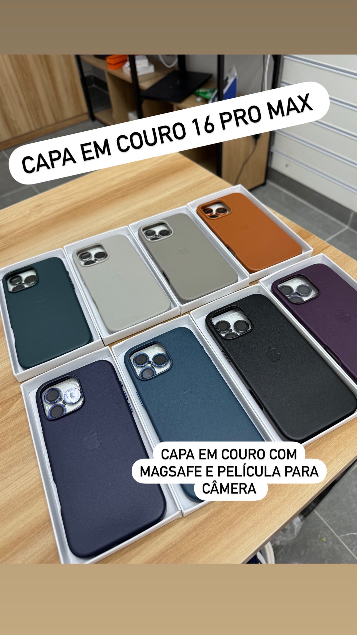 Capa iphone 16 pro Max couro